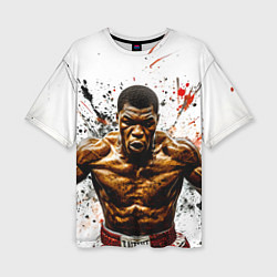 Футболка оверсайз женская Мухаммед Али на белом, цвет: 3D-принт