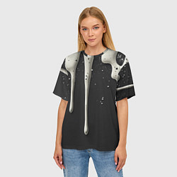 Футболка оверсайз женская Белая слизь текстура, цвет: 3D-принт — фото 2