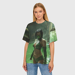 Футболка оверсайз женская Джейд в кислоте, цвет: 3D-принт — фото 2