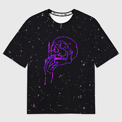 Футболка оверсайз женская Череп в космосе, цвет: 3D-принт
