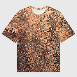 Футболка оверсайз женская Светлый коричневый абстрактная текстура, цвет: 3D-принт