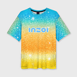 Футболка оверсайз женская Inzoi лого и блестки, цвет: 3D-принт