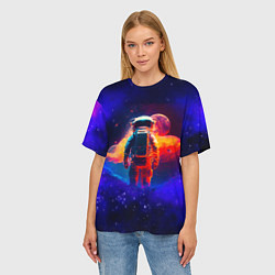 Футболка оверсайз женская Огненный путь космонавта, цвет: 3D-принт — фото 2