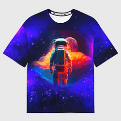 Женская футболка оверсайз Огненный путь космонавта