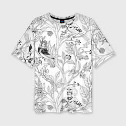 Футболка оверсайз женская Птицы Сирин, цвет: 3D-принт