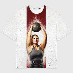 Футболка оверсайз женская Толкательница ядра, цвет: 3D-принт