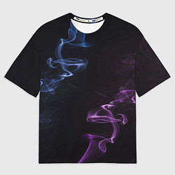 Женская футболка оверсайз Color black blue pink