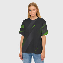 Футболка оверсайз женская Color black green, цвет: 3D-принт — фото 2