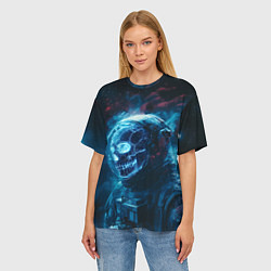 Футболка оверсайз женская Скелет американского космонавта, цвет: 3D-принт — фото 2