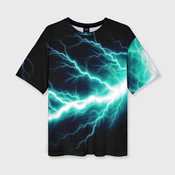 Футболка оверсайз женская Lightning blue, цвет: 3D-принт