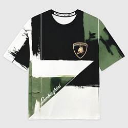 Женская футболка оверсайз Ламборджини логотип