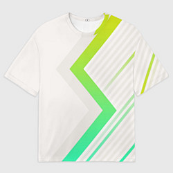 Футболка оверсайз женская Color white line green, цвет: 3D-принт