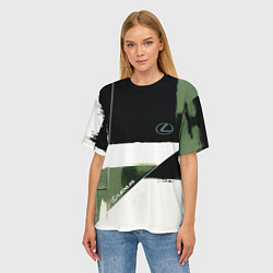 Футболка оверсайз женская Lexus логотип, цвет: 3D-принт — фото 2