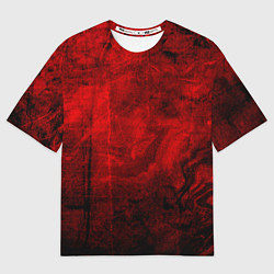 Футболка оверсайз женская Абстракция - red trash darkness, цвет: 3D-принт