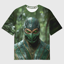 Футболка оверсайз женская Рептилия с зелеными глазами, цвет: 3D-принт