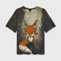 Футболка оверсайз женская Рыжий лис хитрец, цвет: 3D-принт