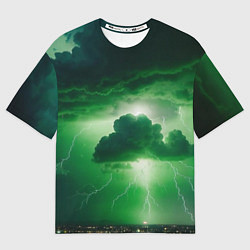 Футболка оверсайз женская Зелёный гром, цвет: 3D-принт