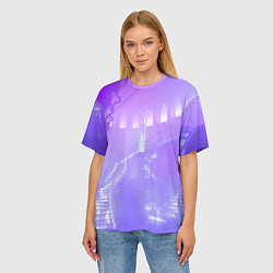 Футболка оверсайз женская Лавандовые прозрачные лестницы, цвет: 3D-принт — фото 2