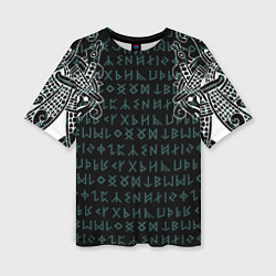 Футболка оверсайз женская Руны и татуировки викингов, цвет: 3D-принт