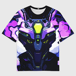 Женская футболка оверсайз Cyberpunk purple armor