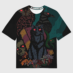 Футболка оверсайз женская Кошачий ритуал, цвет: 3D-принт