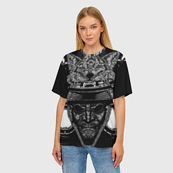 Футболка оверсайз женская Голова самурая в маске Они, цвет: 3D-принт — фото 2