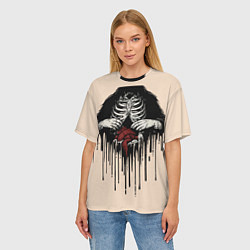 Футболка оверсайз женская Опасные руки, цвет: 3D-принт — фото 2