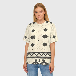 Футболка оверсайз женская Африканские примитивные узоры, цвет: 3D-принт — фото 2