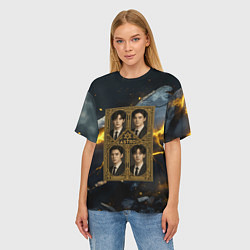 Футболка оверсайз женская Astro в золотой рамке, цвет: 3D-принт — фото 2