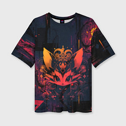 Женская футболка оверсайз Магический лисёнок