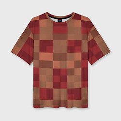 Футболка оверсайз женская Бордовые пиксели, цвет: 3D-принт