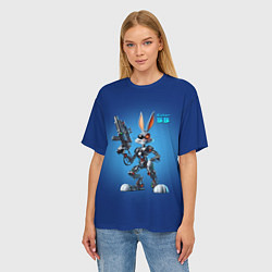 Футболка оверсайз женская Cyborg Bugs Bunny with a gun - ai art fantasy, цвет: 3D-принт — фото 2