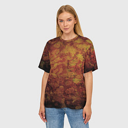 Футболка оверсайз женская Абстракция - desert camouflage, цвет: 3D-принт — фото 2