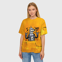 Футболка оверсайз женская Cool Bender - graffiti, цвет: 3D-принт — фото 2