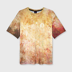 Футболка оверсайз женская Абстракция - drops corroded by bleach on an orange, цвет: 3D-принт