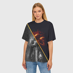 Футболка оверсайз женская Темный рыцарь в унынье, цвет: 3D-принт — фото 2