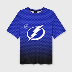 Футболка оверсайз женская Тампа Бэй Лайтнинг - синий градиент, цвет: 3D-принт