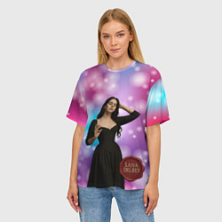 Футболка оверсайз женская Lana Del Rey закрыла глаза, цвет: 3D-принт — фото 2