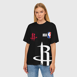 Футболка оверсайз женская Хьюстон Рокетс - НБА команда, цвет: 3D-принт — фото 2