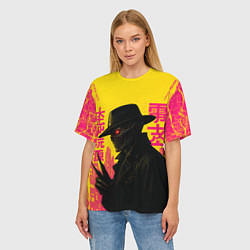 Футболка оверсайз женская Фредди Крюгер - киберпанк, цвет: 3D-принт — фото 2