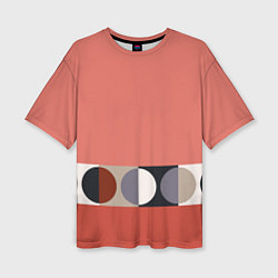 Футболка оверсайз женская Луна Малевича розовый томат, цвет: 3D-принт