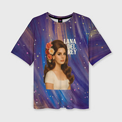 Футболка оверсайз женская Lana Del Rey с цветами в волосах, цвет: 3D-принт