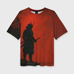 Футболка оверсайз женская Ghost of Tsushima - алый, цвет: 3D-принт