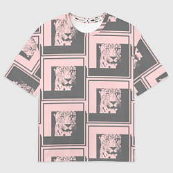 Футболка оверсайз женская Леопард в рамке, цвет: 3D-принт