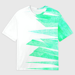 Женская футболка оверсайз Color white light blue strip