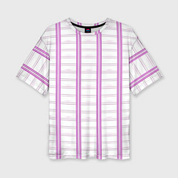 Футболка оверсайз женская Color white cage pink line, цвет: 3D-принт
