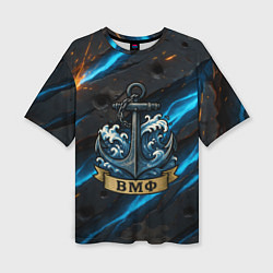 Футболка оверсайз женская Якорь ВМФ, цвет: 3D-принт