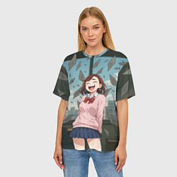 Футболка оверсайз женская Сиратори Айра смеется - Дандадан, цвет: 3D-принт — фото 2