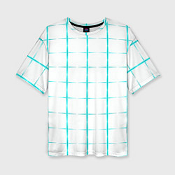 Футболка оверсайз женская Color white light blue crosses, цвет: 3D-принт