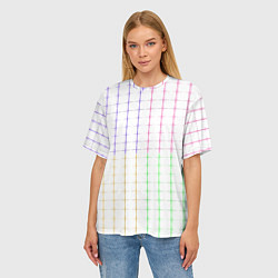 Футболка оверсайз женская Color white multicolored stripes, цвет: 3D-принт — фото 2